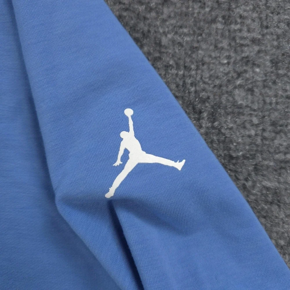 North Carolina Tar Heels Hoodie Mens M Blue NCAA Basketball Jordan Dri Fit
